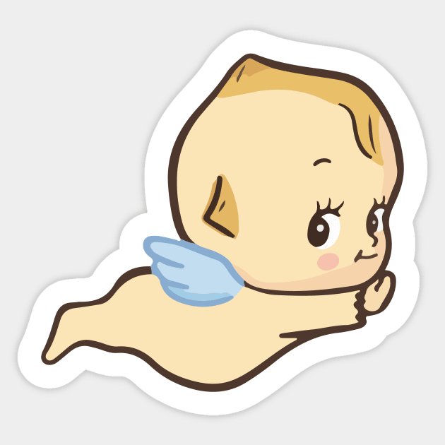 Cute flying kewpie baby angel Sticker by Zakuro